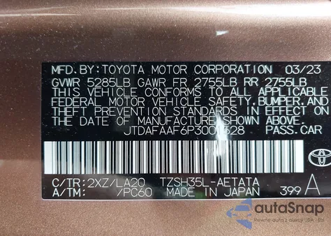 2023 Toyota Crown Platinum from USA, damaged, VIN JTDAFAAF6P3001528
